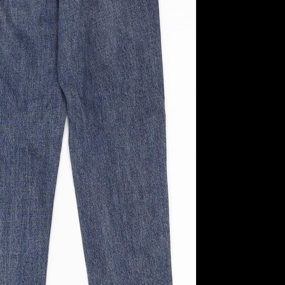 Topshop Womens Blue Cotton Straight Jeans Size 26 in L32 in Regular Zip