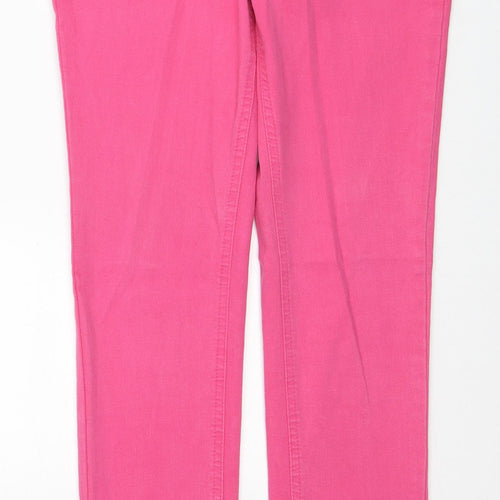TU Womens Pink Cotton Straight Jeans Size 10 Regular Zip