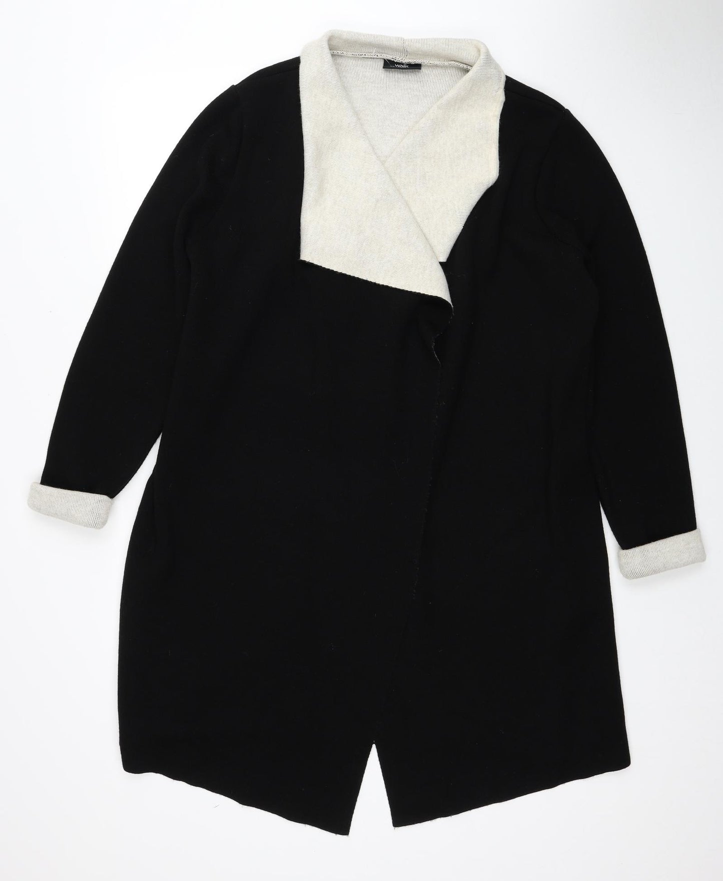 Wallis Womens Black Overcoat Coat Size M Button