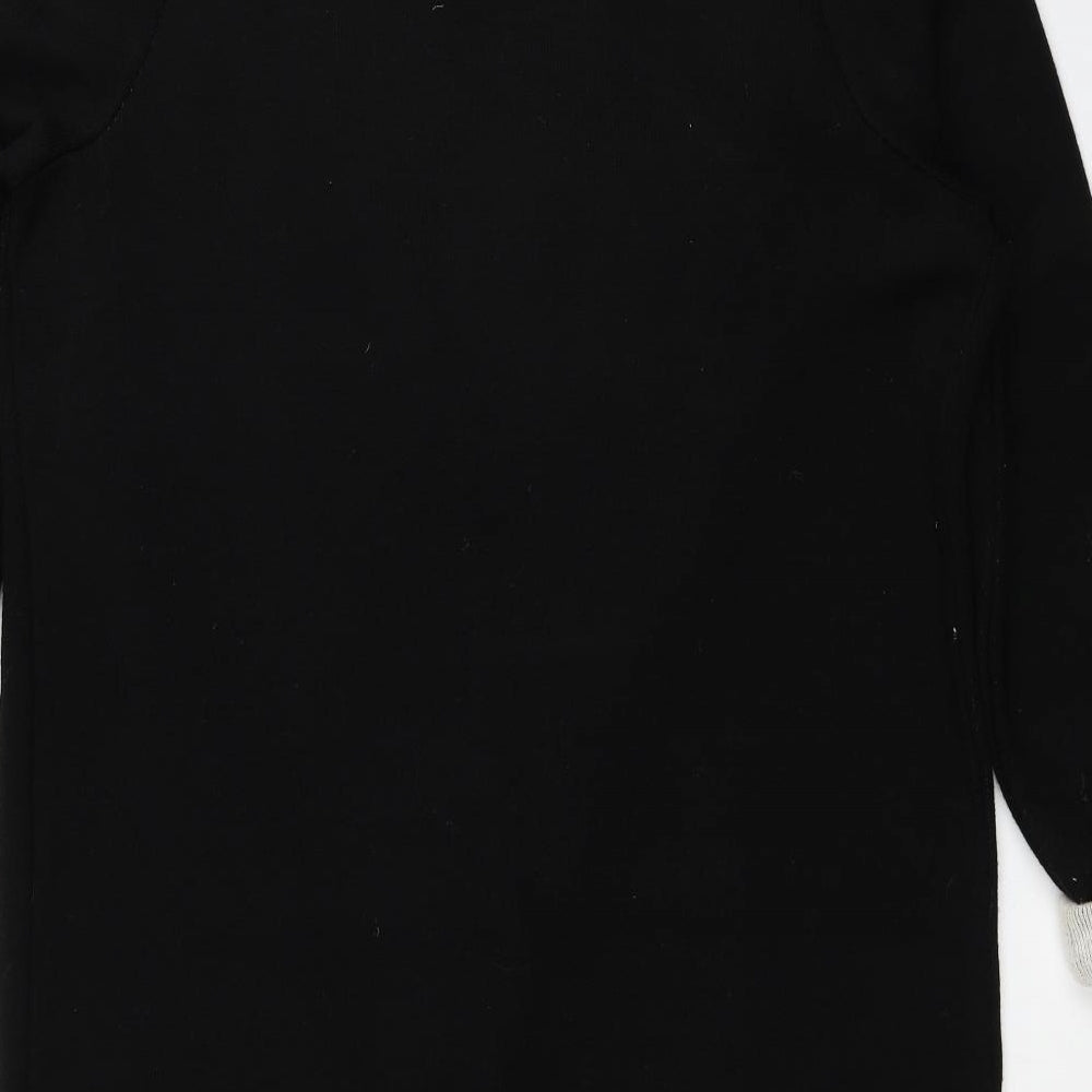 Wallis Womens Black Overcoat Coat Size M Button