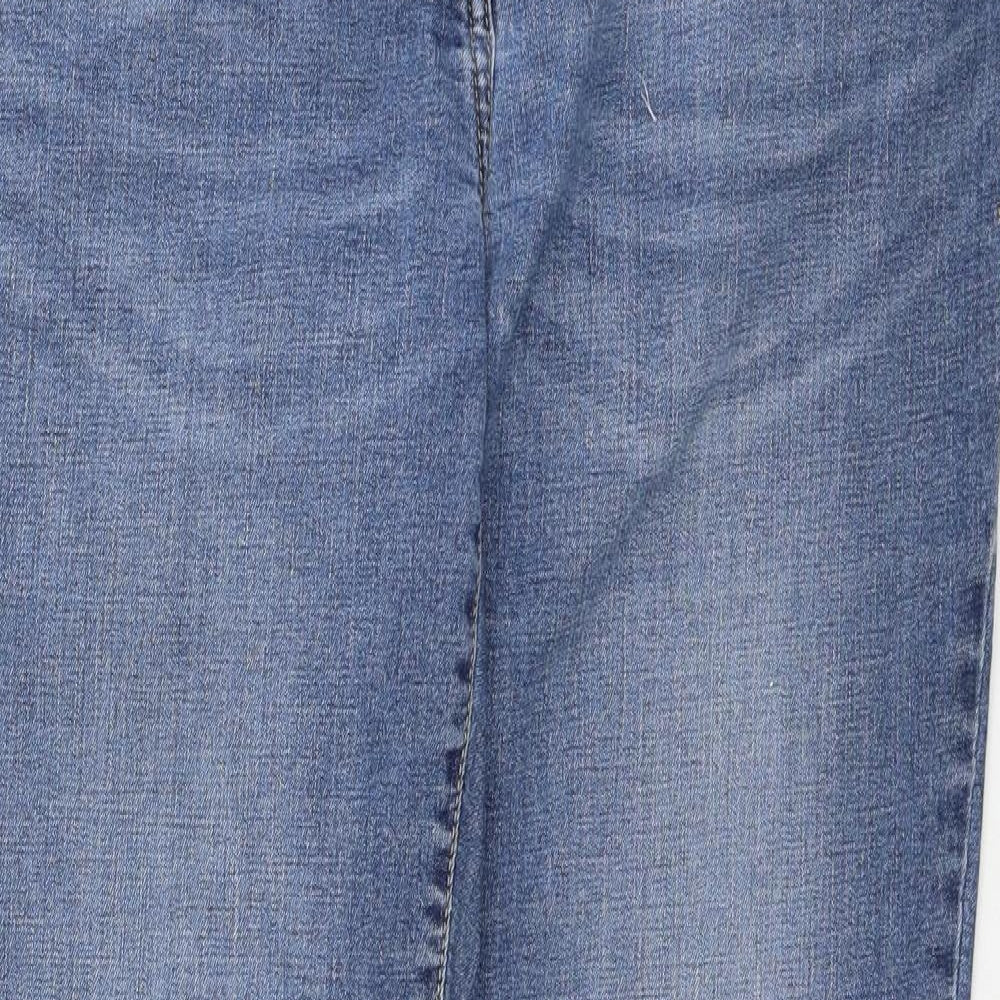 NEXT Womens Blue Cotton Tapered Jeans Size 16 Regular Zip