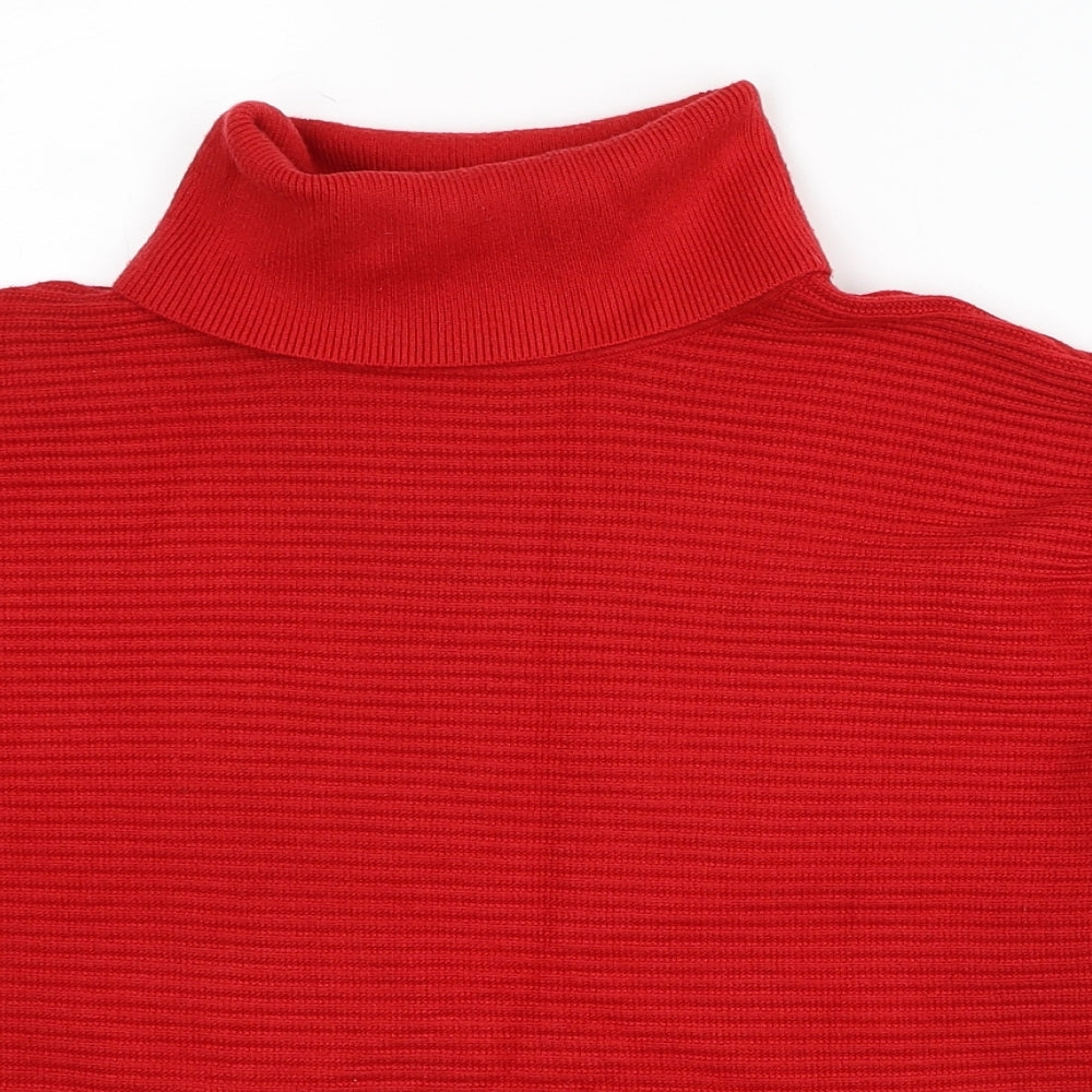 Primark Womens Red Roll Neck Viscose Pullover Jumper Size 12