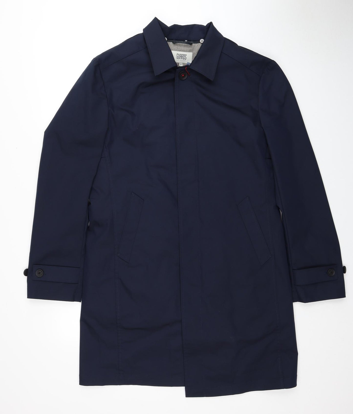 Guards London Mens Blue Overcoat Coat Size S Button