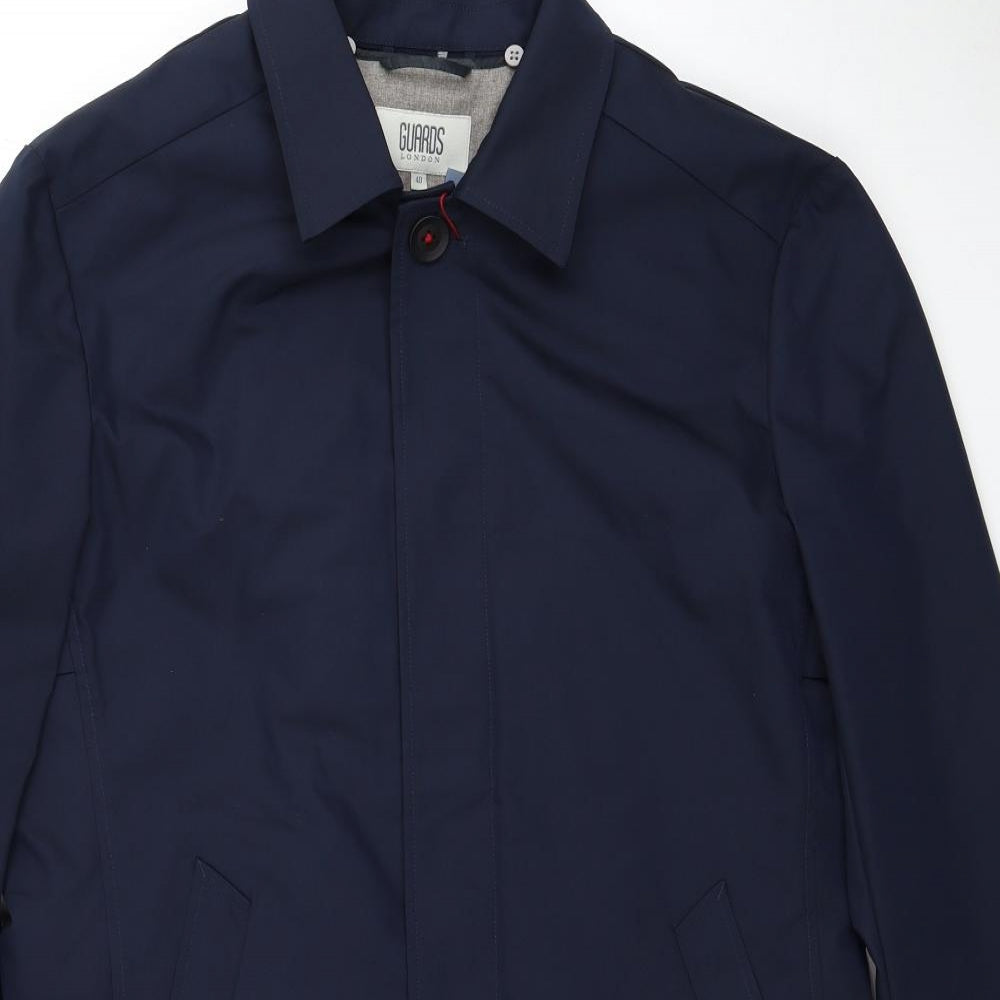 Guards London Mens Blue Overcoat Coat Size S Button