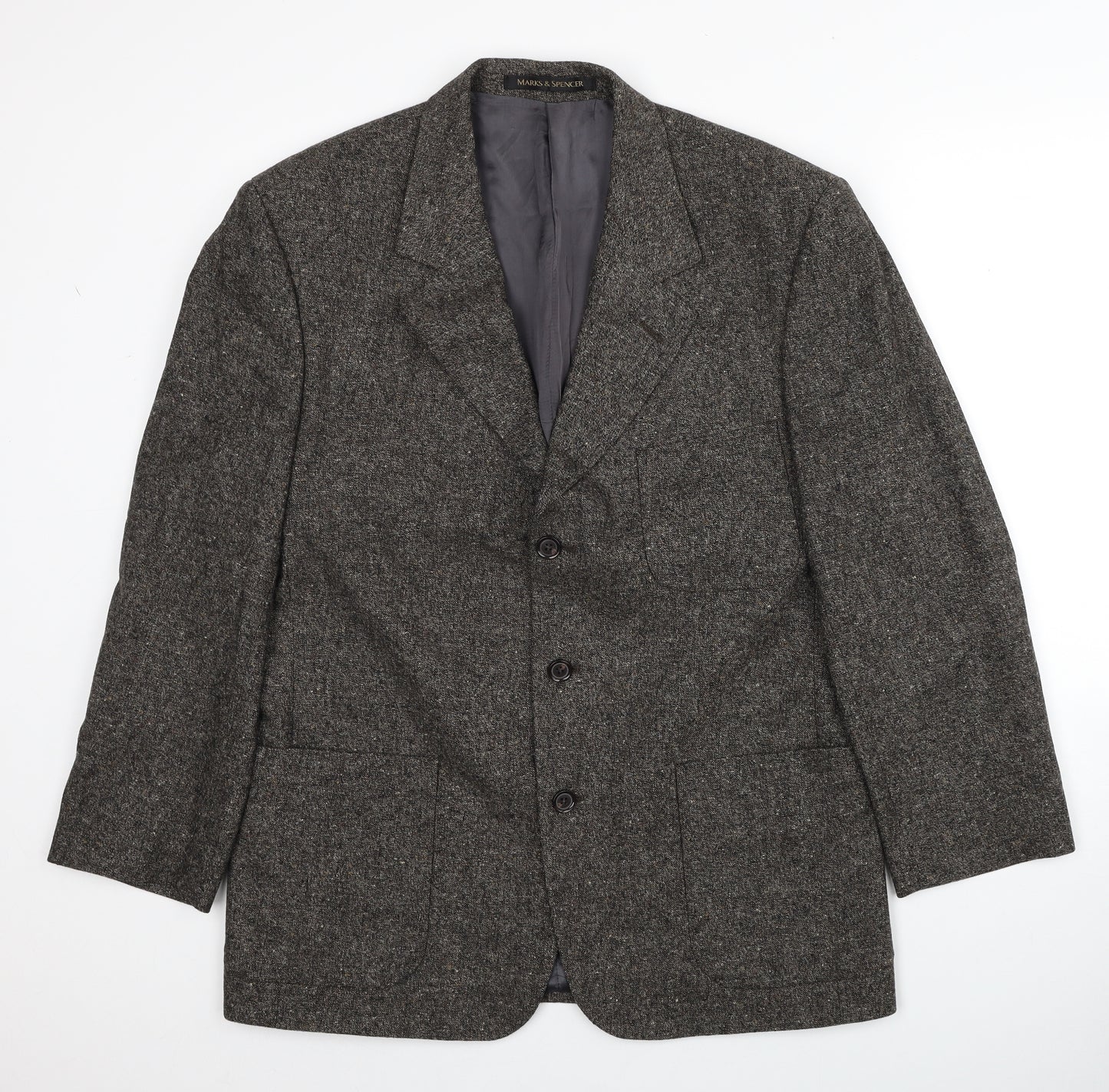 Marks and Spencer Mens Brown Wool Jacket Blazer Size 40 Regular