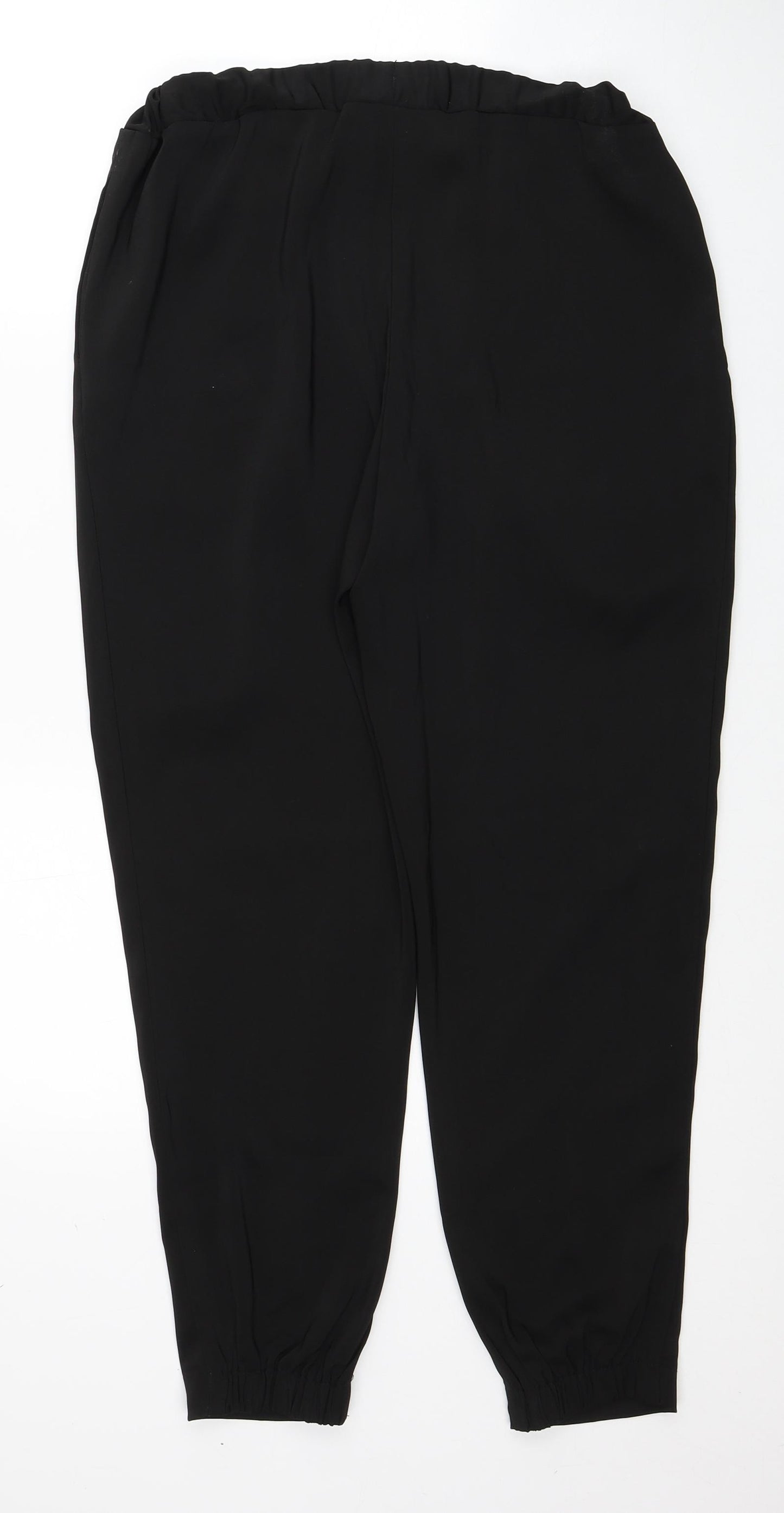 Miss Selfridge Womens Black Polyester Trousers Size 10 Regular Tie