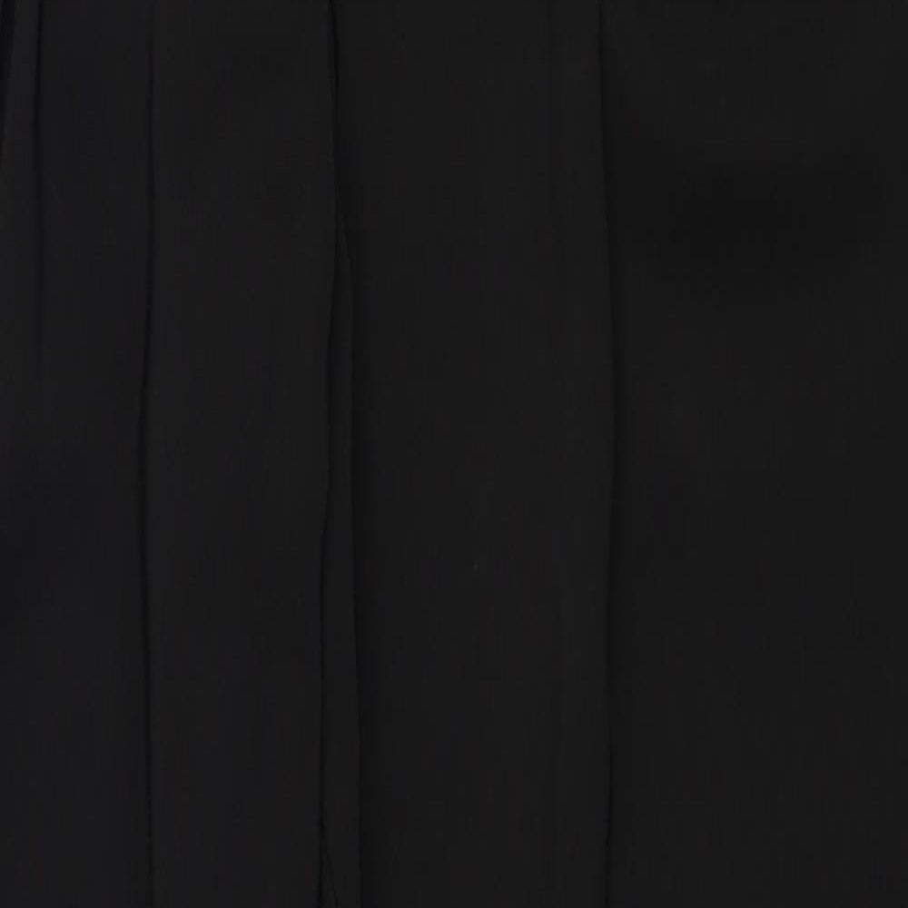 Miss Selfridge Womens Black Polyester Trousers Size 10 Regular Tie