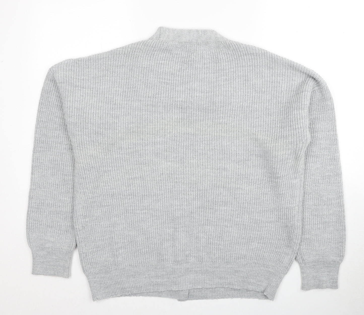 Dorothy Perkins Womens Grey V-Neck Acrylic Cardigan Jumper Size 10