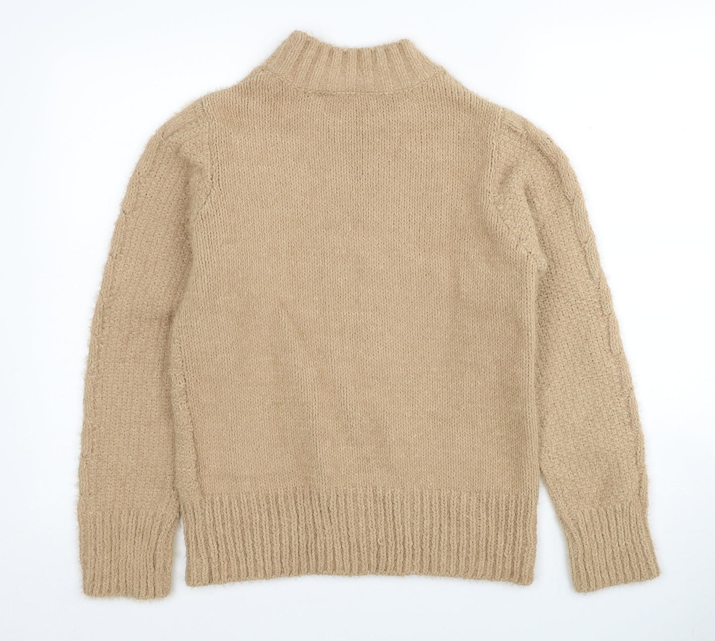 Dorothy Perkins Womens Brown Mock Neck Polyester Pullover Jumper Size 10