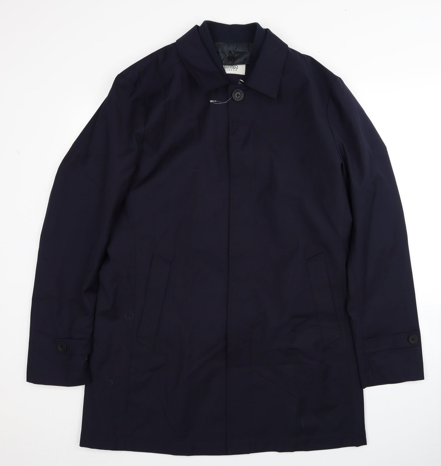 Guards London Mens Blue Overcoat Coat Size S Zip