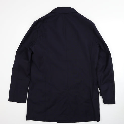 Guards London Mens Blue Overcoat Coat Size S Zip