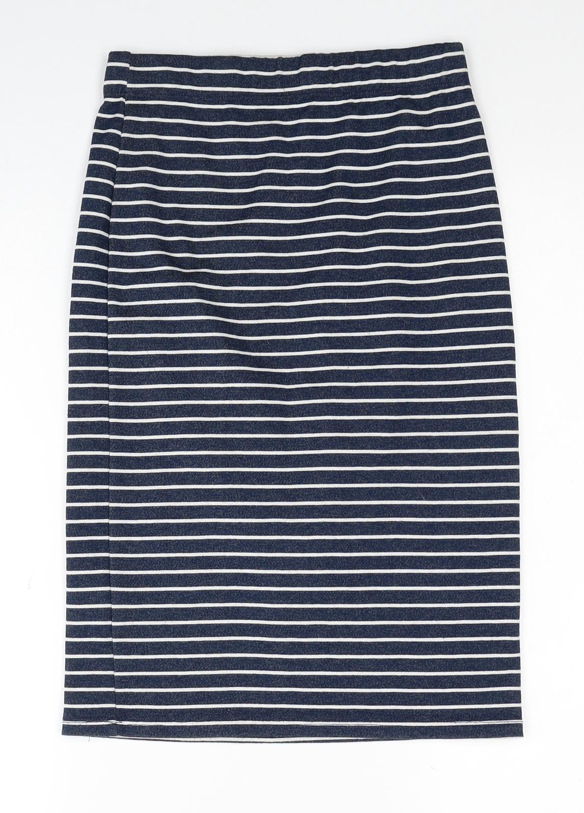 Atmosphere Womens Blue Striped Polyester Straight & Pencil Skirt Size 8