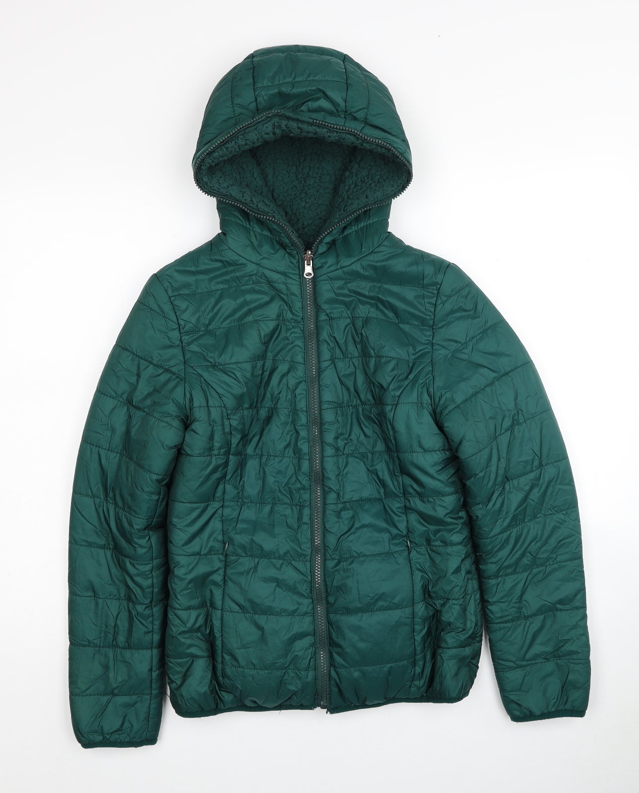 FDS Collection Womens Green Quilted Jacket Size XS Zip - Reversible