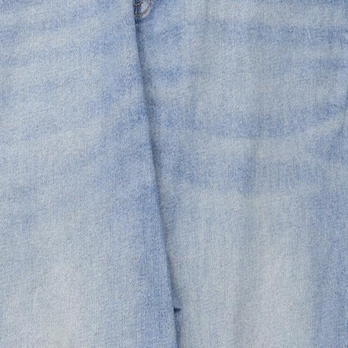 Marks and Spencer Womens Blue Cotton Cropped Jeans Size 20 Regular Zip