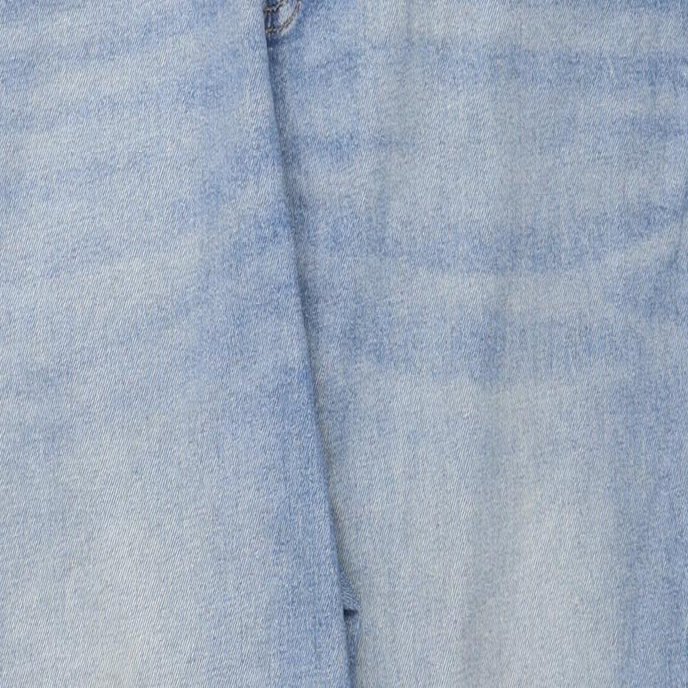 Marks and Spencer Womens Blue Cotton Cropped Jeans Size 20 Regular Zip
