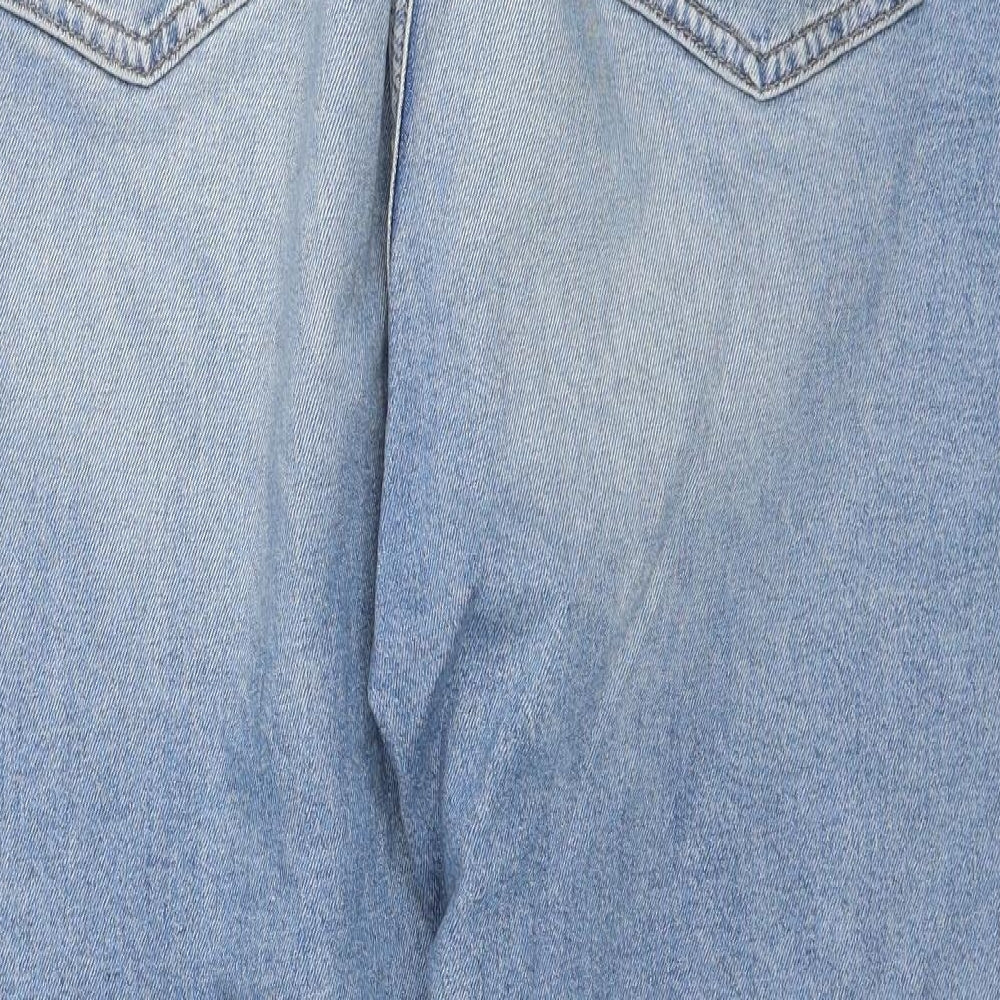 Marks and Spencer Womens Blue Cotton Cropped Jeans Size 20 Regular Zip