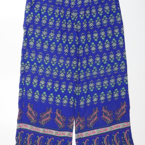 Atmosphere Womens Blue Paisley Polyester Trousers Size 10 Regular