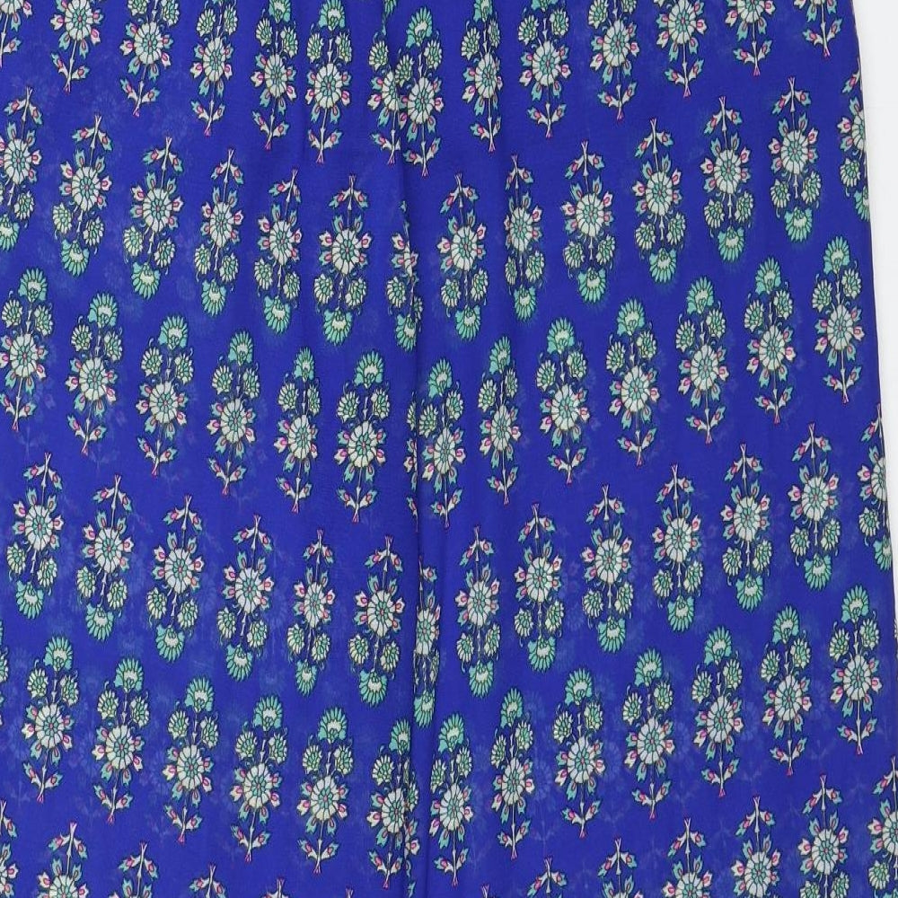 Atmosphere Womens Blue Paisley Polyester Trousers Size 10 Regular