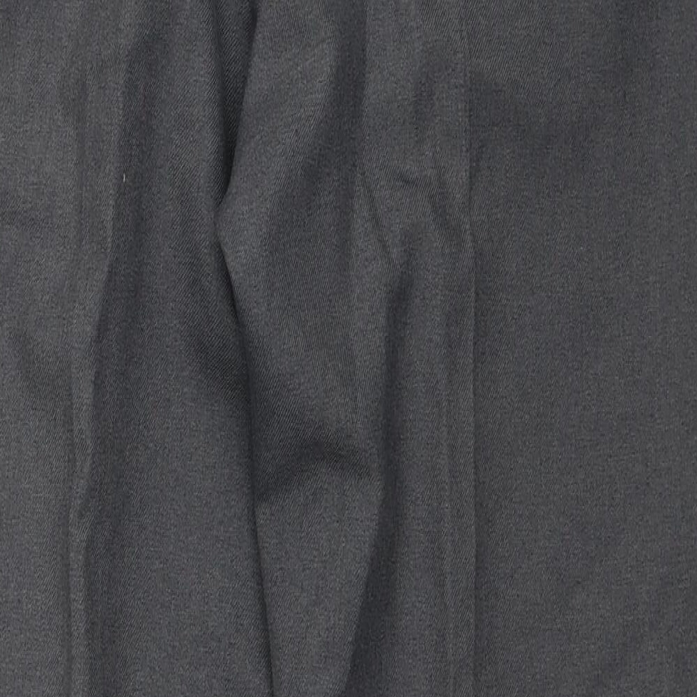 Farah Mens Grey Polyester Trousers Size 40 in L29 in Regular Zip