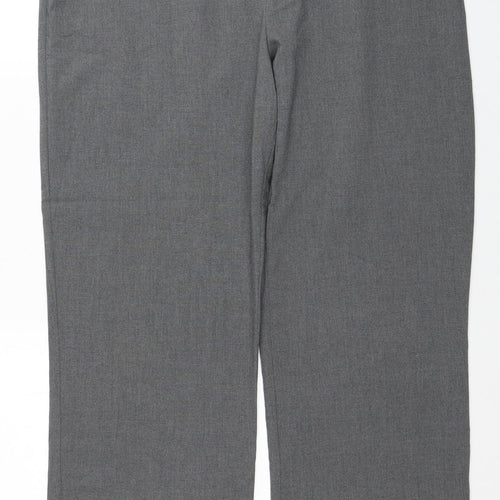 Preworn Womens Grey Viscose Trousers Size 18 Zip