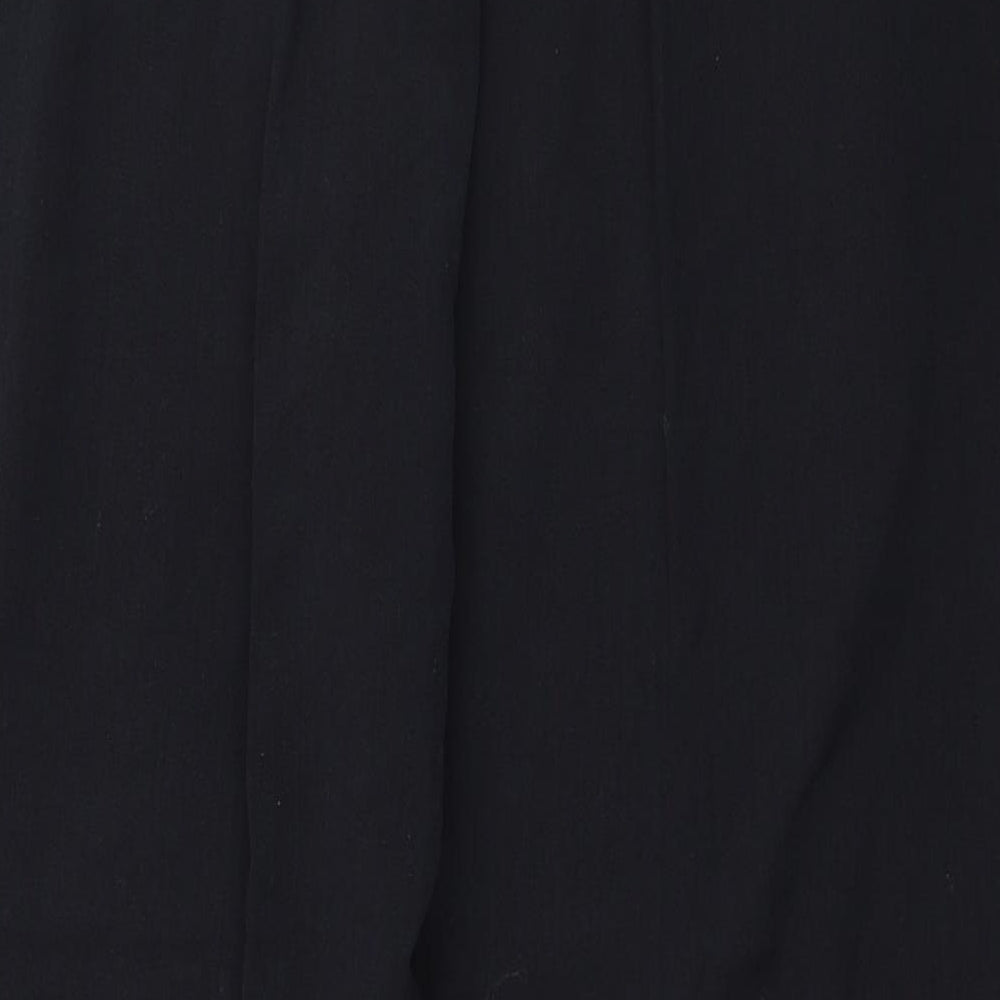 Marks and Spencer Womens Black Polyester Trousers Size 18 Regular Zip