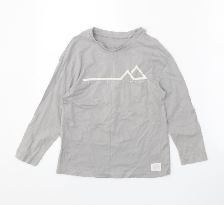 George Boys Grey 100% Cotton Basic Casual Size 5-6 Years Round Neck Pullover