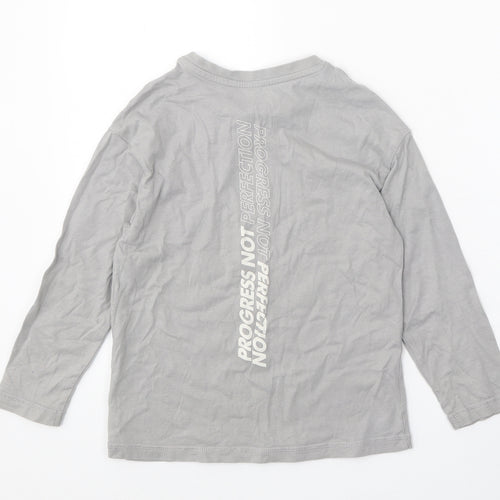 George Boys Grey 100% Cotton Basic Casual Size 5-6 Years Round Neck Pullover