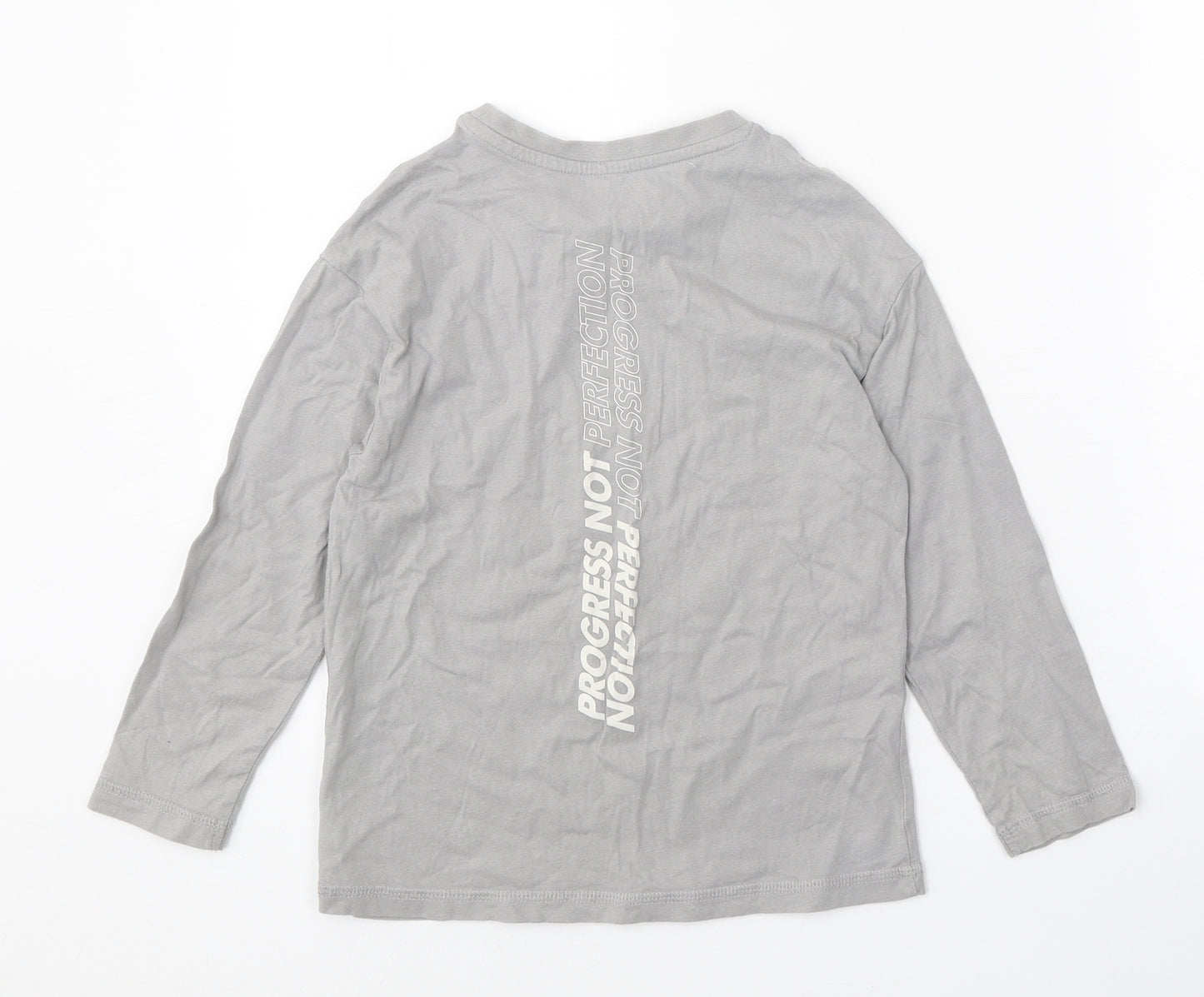 George Boys Grey 100% Cotton Basic Casual Size 5-6 Years Round Neck Pullover
