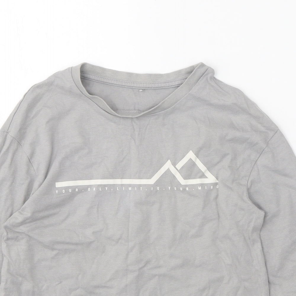 George Boys Grey 100% Cotton Basic Casual Size 5-6 Years Round Neck Pullover