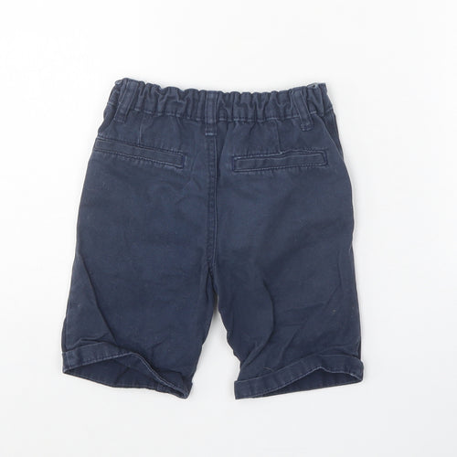 Denim & Co. Boys Blue 100% Cotton Chino Shorts Size 2-3 Years Regular