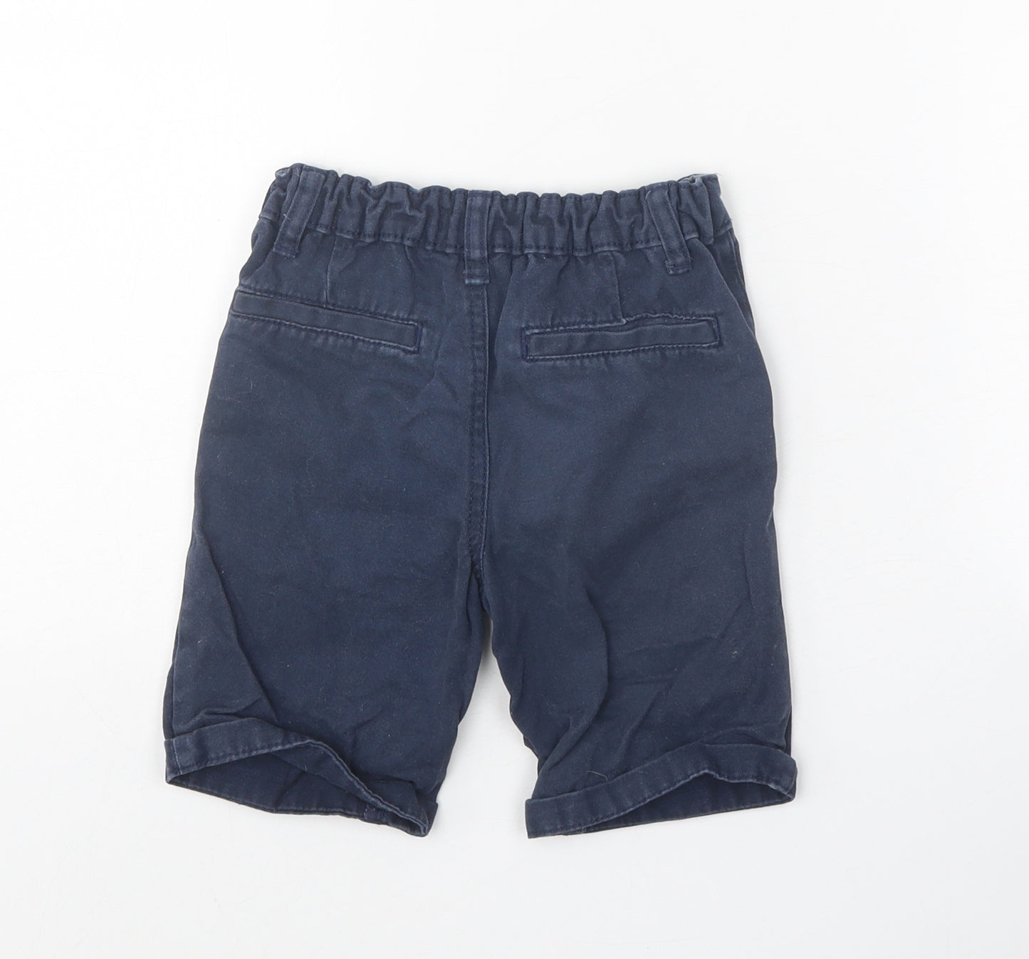 Denim & Co. Boys Blue 100% Cotton Chino Shorts Size 2-3 Years Regular