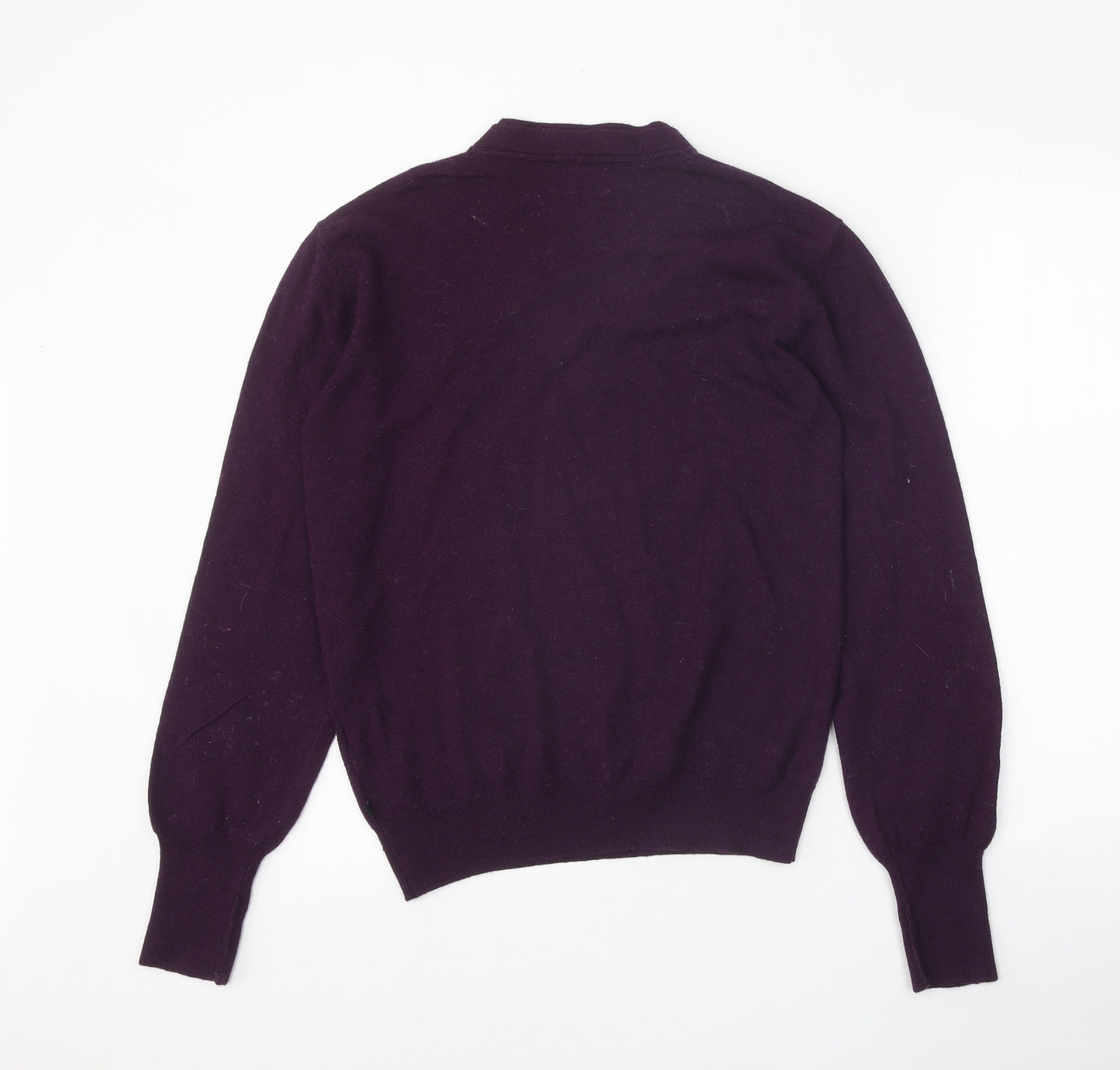 Peter Werth Womens Purple V-Neck Acrylic Pullover Jumper Size 10