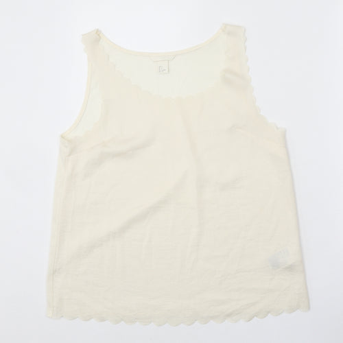 H&M Womens White Polyester Basic Tank Size S Round Neck