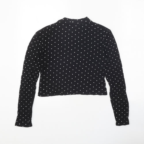 Divided Womens Black Mock Neck Polka Dot Viscose Pullover Jumper Size M
