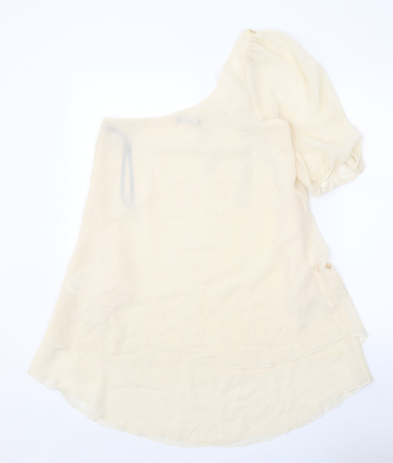 TFNC Womens Beige Polyester Tunic Blouse Size M One Shoulder