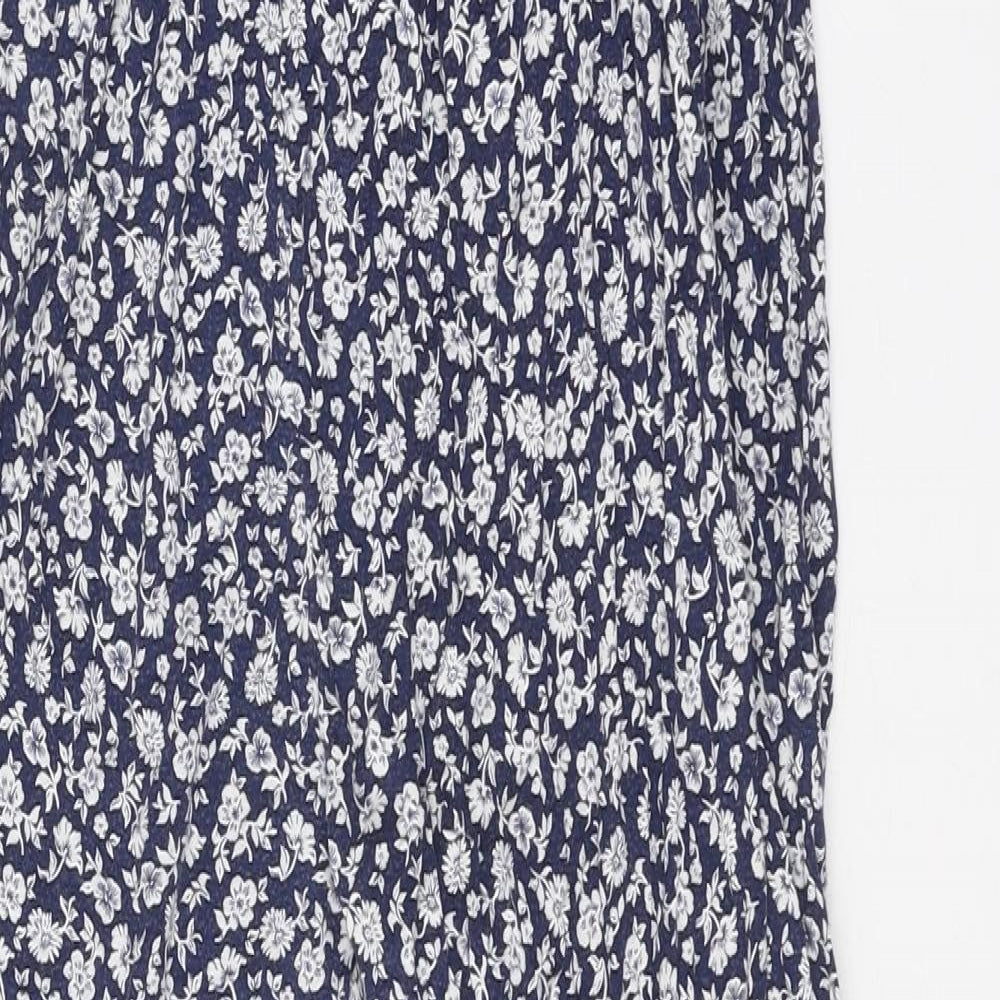 TU Girls Blue Floral 100% Cotton Jogger Trousers Size 11 Years Regular Pullover