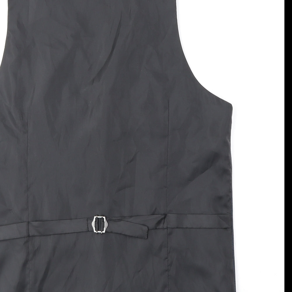 The Spitalfields Clothing Co Mens Blue Plaid Polyester Jacket Suit Waistcoat Size 40