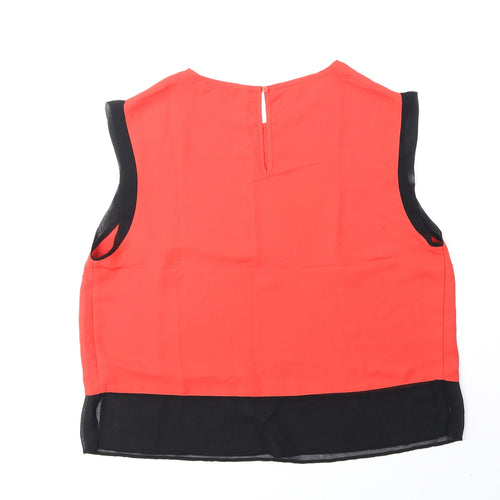 Papaya Womens Orange Polyester Basic Tank Size 18 Round Neck