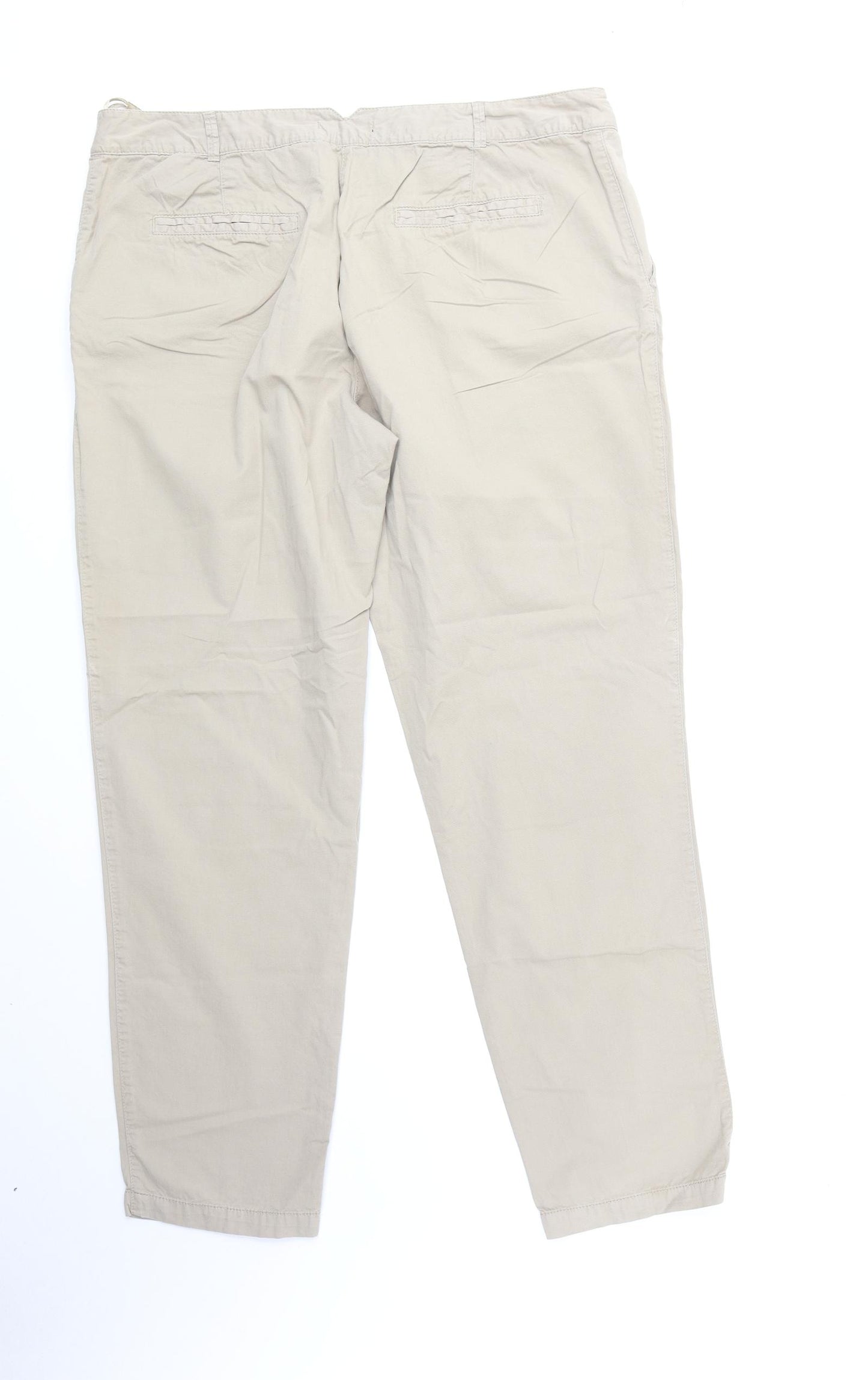 George Womens Beige Cotton Trousers Size 18 Regular Zip