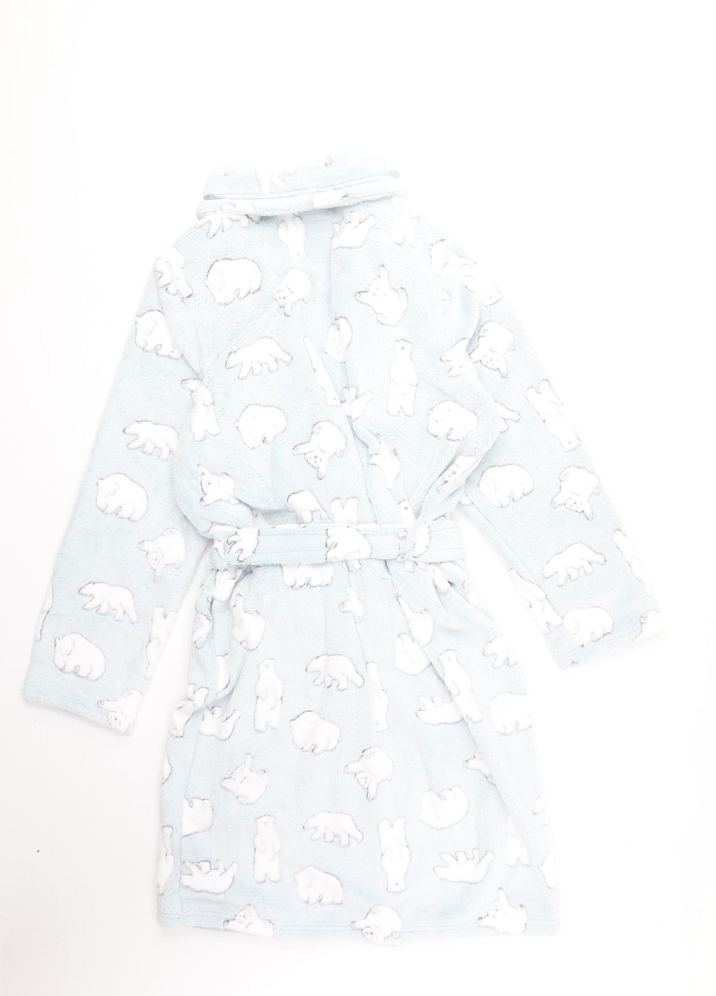 TU Womens Blue Geometric Polyester Top Robe Size L Tie