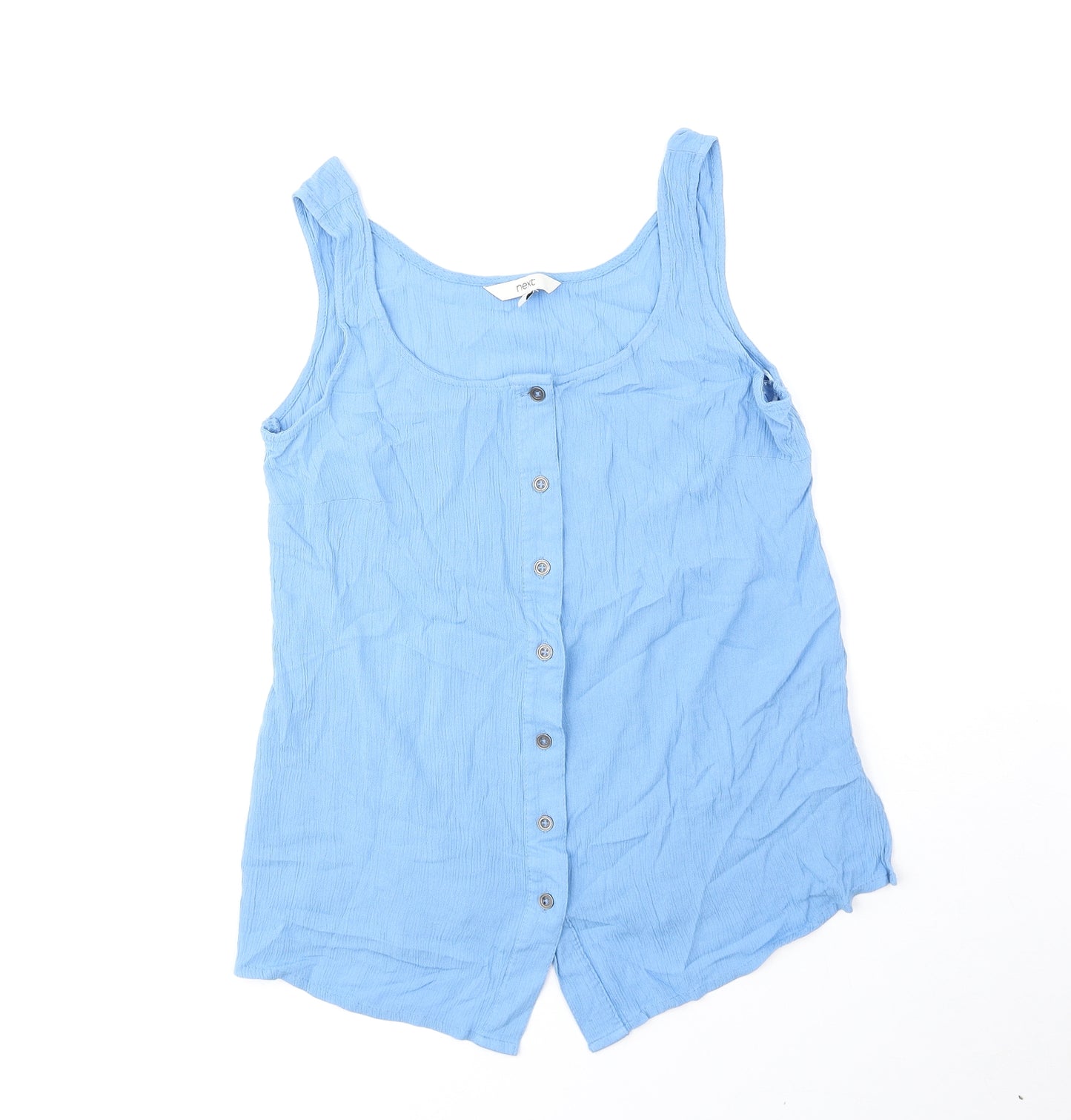NEXT Womens Blue Viscose Basic Tank Size 10 V-Neck