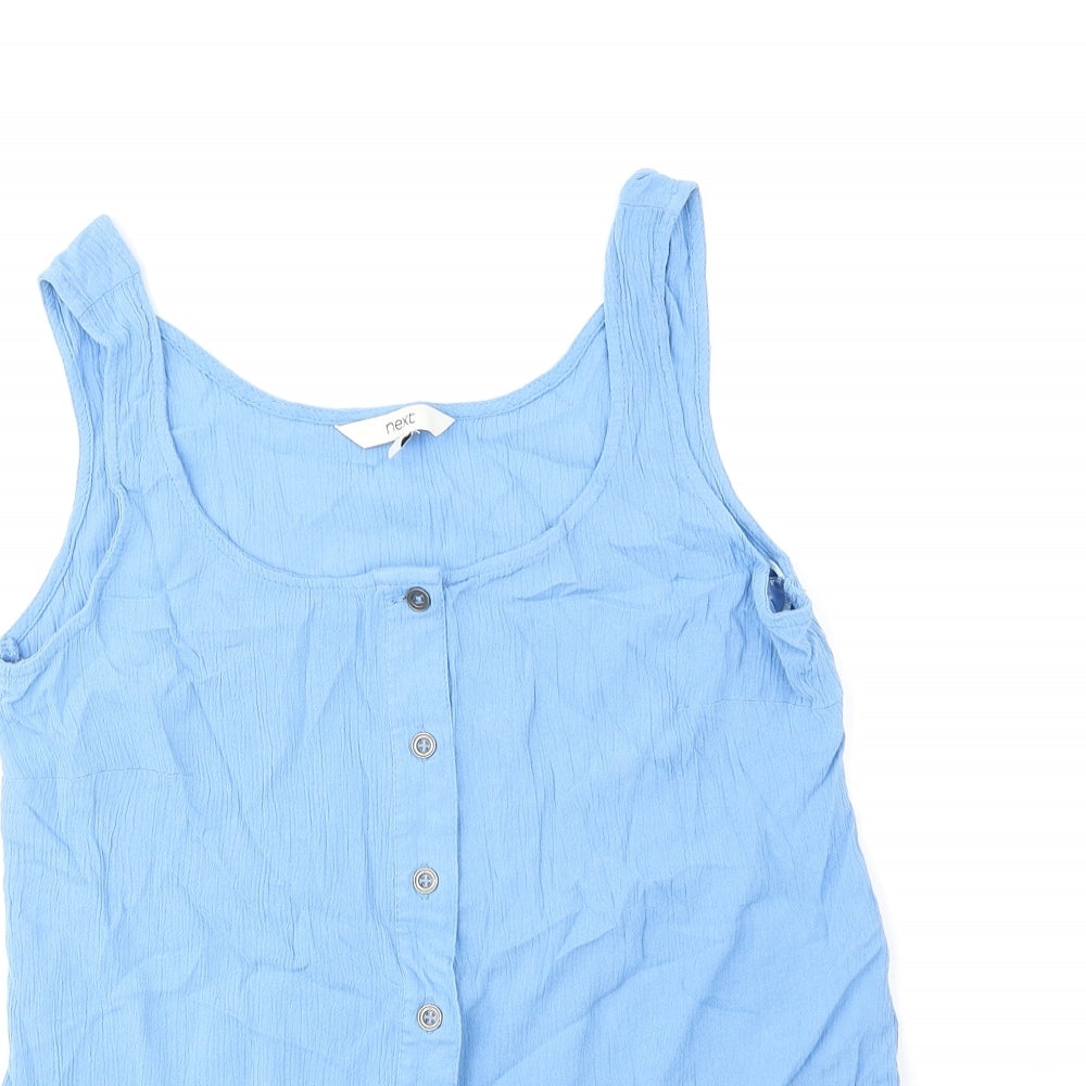 NEXT Womens Blue Viscose Basic Tank Size 10 V-Neck