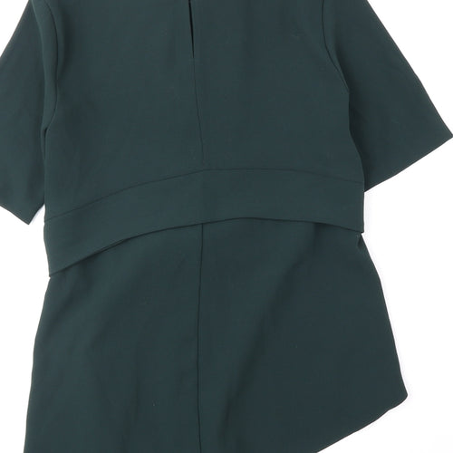 Zara Womens Green Polyester Basic Blouse Size XS Round Neck