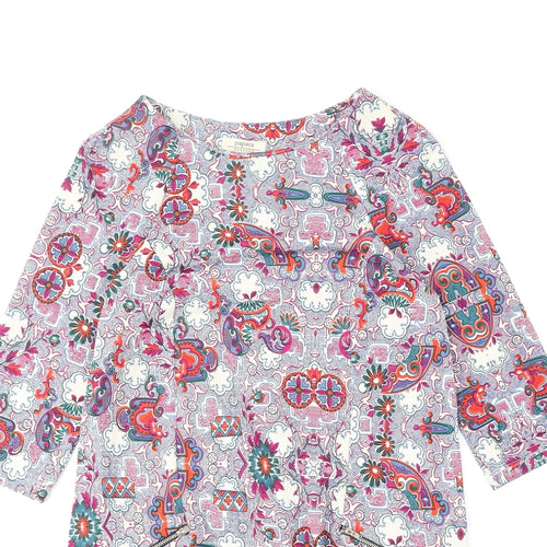 Papaya Womens Multicoloured Geometric Polyester Shift Size 8 Boat Neck Pullover