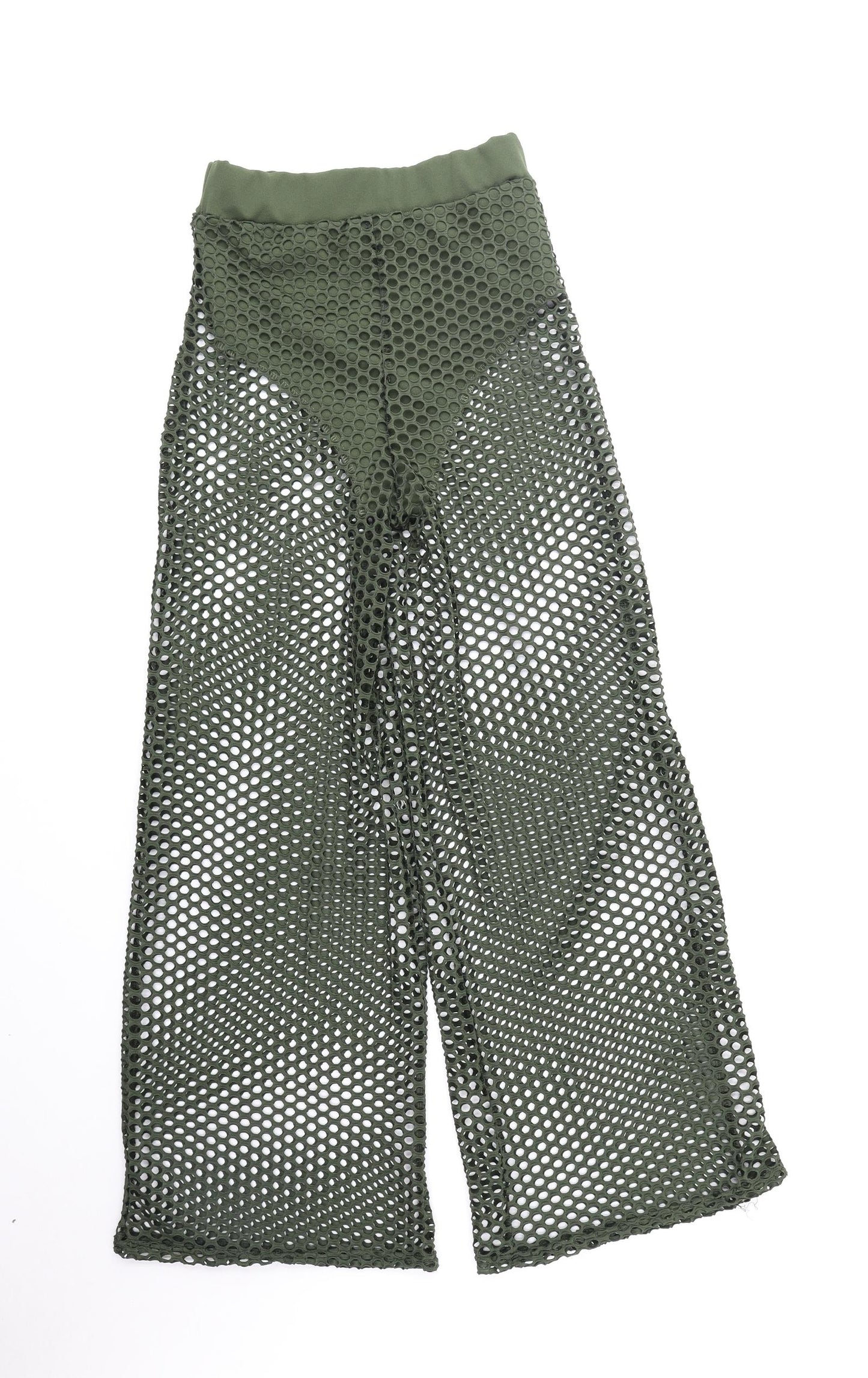 Preworn Womens Green Polyester Trousers Size S Regular - Fishnet