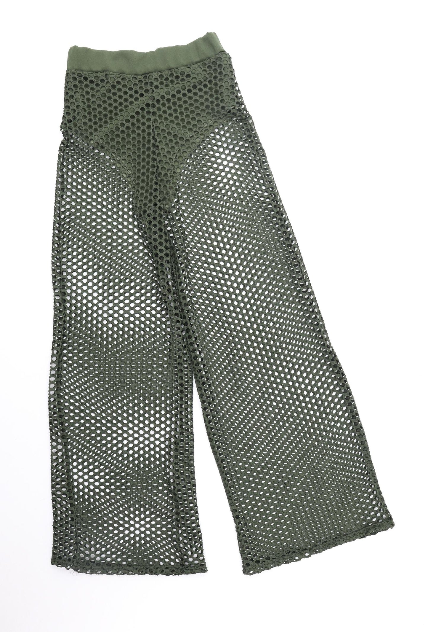 Preworn Womens Green Polyester Trousers Size S Regular - Fishnet