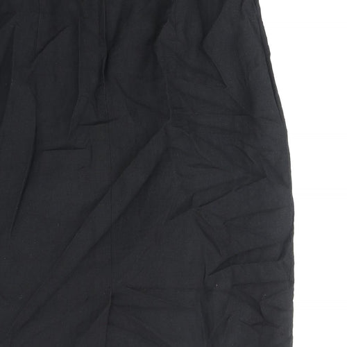 Mondi Womens Black Linen Straight & Pencil Skirt Size 12 Zip