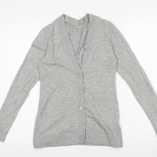Gap Womens Grey V-Neck Cotton Cardigan Jumper Size 2XS