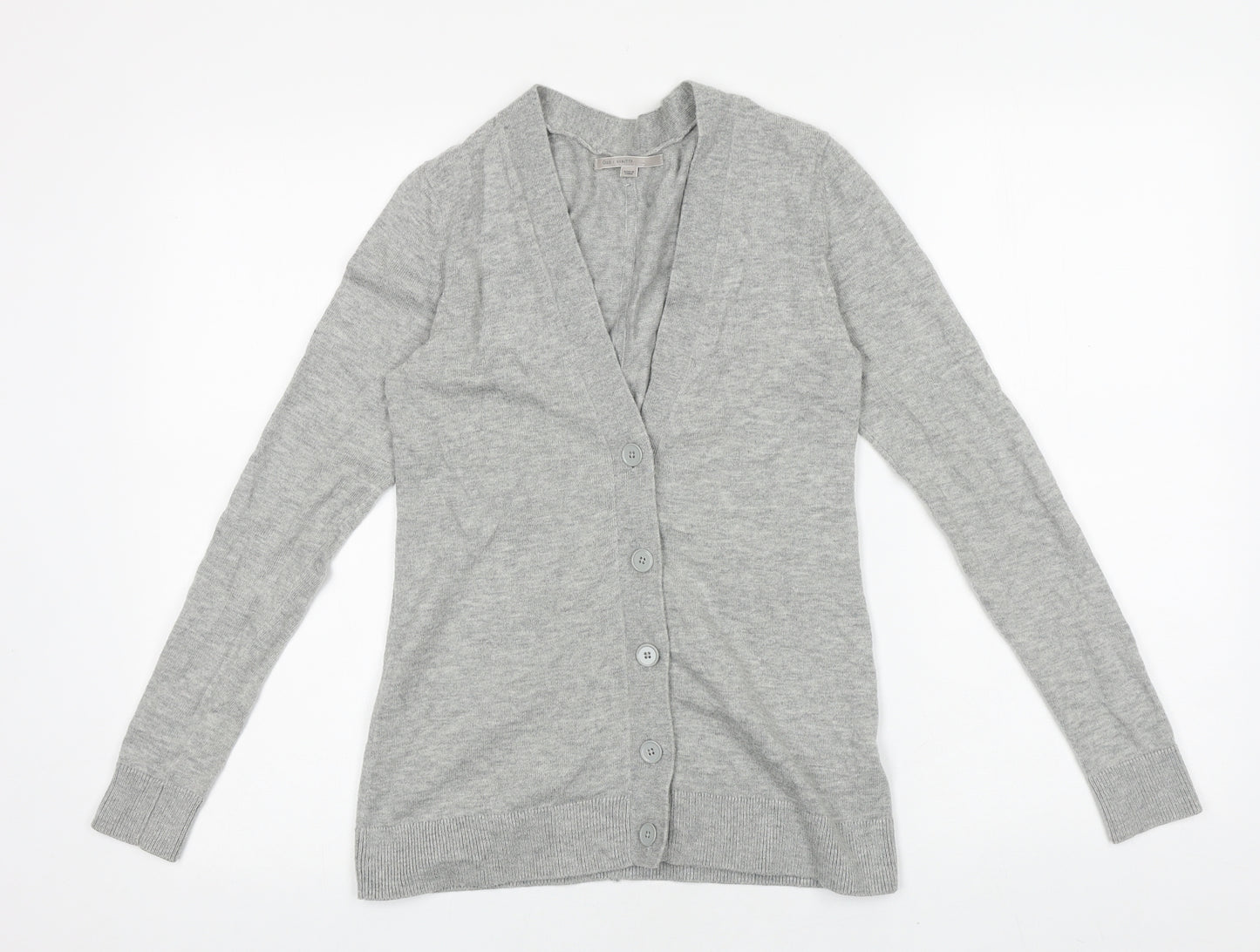 Gap Womens Grey V-Neck Cotton Cardigan Jumper Size 2XS