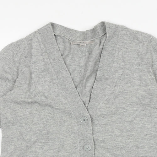 Gap Womens Grey V-Neck Cotton Cardigan Jumper Size 2XS